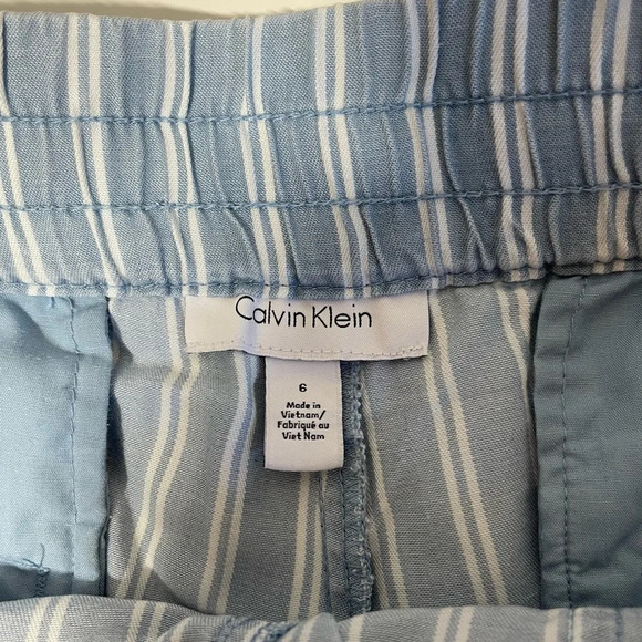 Calvin Klein Blue & White Striped High Rise Pull-on Fabric Shorts 6 Women’s - Picture 10 of 12